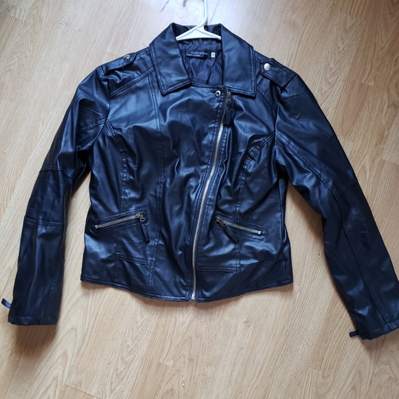 Zara style black "leather" jacket small-medium - Picture 1 of 3